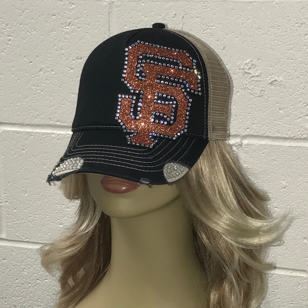 SF Giants bling rhinestone trucker cap hat 💖